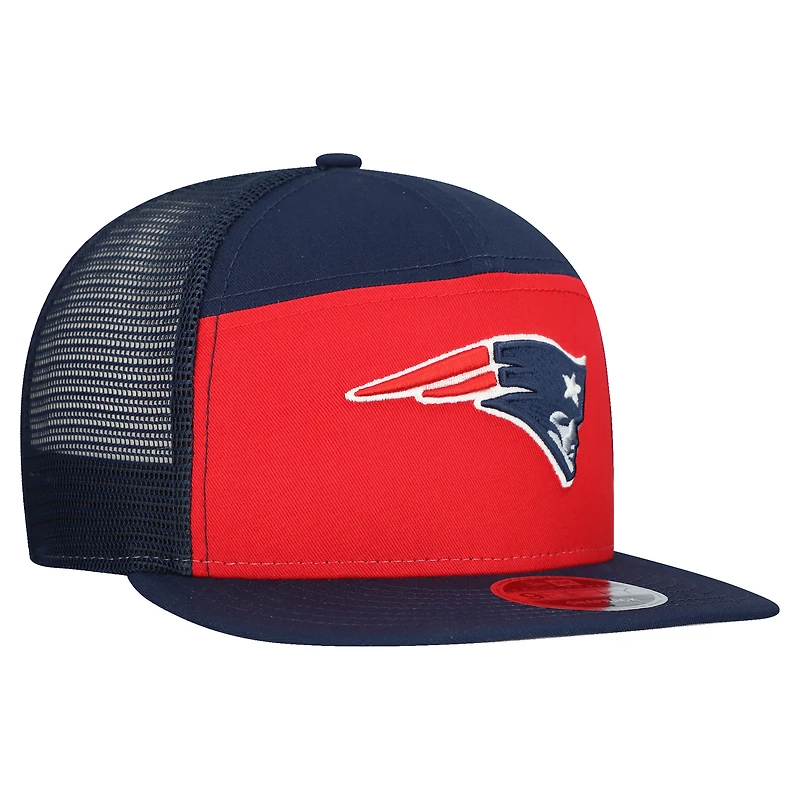 Casquette snapback New Era 9FIFTY rouge/bleu marine New England Patriots pour homme