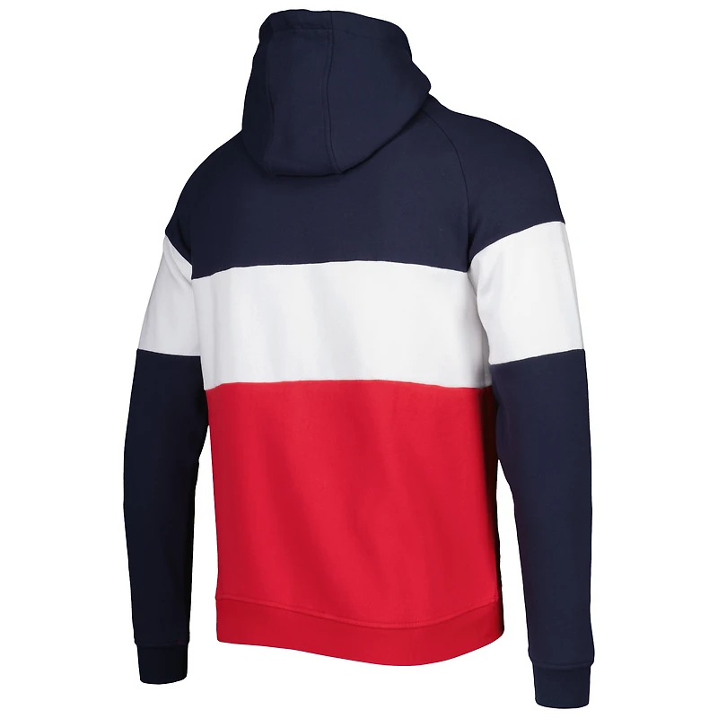 Chandail à capuchon actuel blocs de couleurs des Patriots la Nouvelle-Angleterre New Era pour homme, rouge