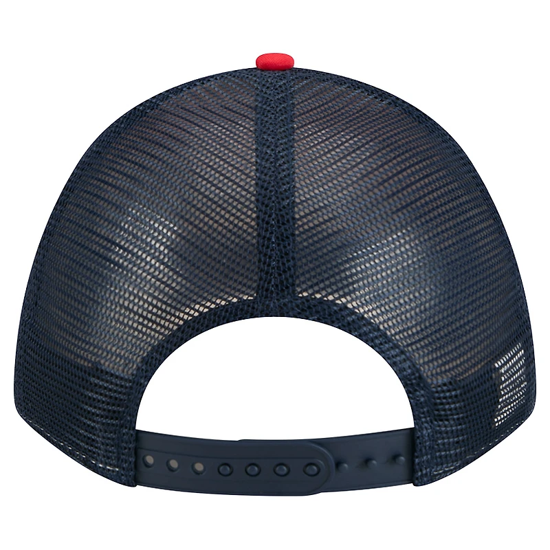 Casquette ajustable New Era rouge New England Patriots Linear A-Frame 9FORTY pour homme