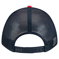 Casquette ajustable New Era rouge New England Patriots Linear A-Frame 9FORTY pour homme