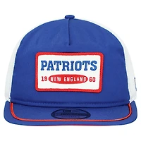 Men's New Era Royal/White New England Patriots Patch 19TWENTY Adjustable Hat