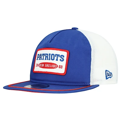 Men's New Era Royal/White New England Patriots Patch 19TWENTY Adjustable Hat
