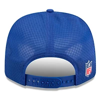 Men's New Era Royal New England Patriots 2025 Sideline Throwback 9SEVENTY Trucker Adjustable Hat
