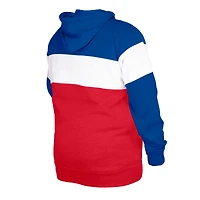 Chandail à capuchon Big & Tall Throwback colorblock des Patriots de la Nouvelle-Angleterre New Era bleu pour homme