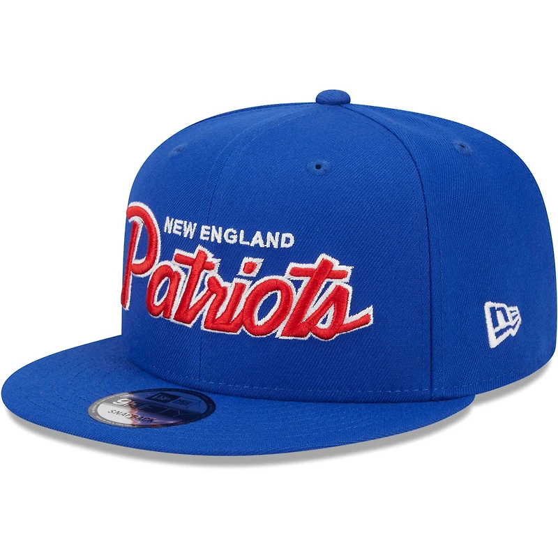 Men's New Era Royal New England Patriots Main Script 9FIFTY Snapback Hat