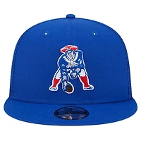 Casquette Snapback 9FIFTY Royal New England Patriots Main Trucker New Era pour homme