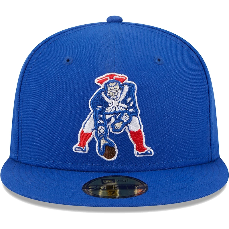 Casquette ajustée 59FIFTY Royal New England Patriots Throwback Main Era pour hommes