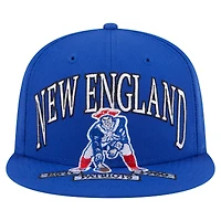 Casquette ajustée surdimensionnée New Era Royal England Patriots 59FIFTY pour homme