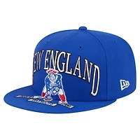 Casquette ajustée surdimensionnée New Era Royal England Patriots 59FIFTY pour homme
