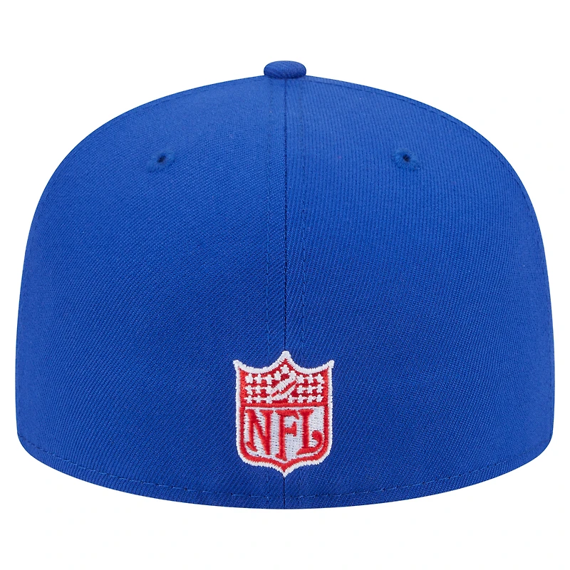 Casquette ajustée surdimensionnée New Era Royal England Patriots 59FIFTY pour homme