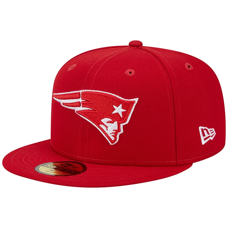Men's New Era Scarlet England Patriots Super Bowl XXXVI Main Patch 59FIFTY Fitted Hat