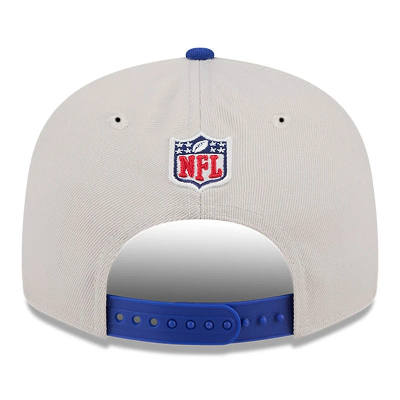 Men's New Era Stone/Royal New England Patriots 2024 Sideline Historic 9FIFTY Snapback Hat