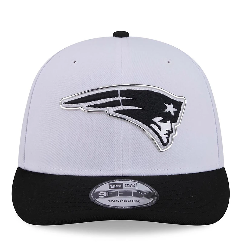 Men's New Era  White/Black New England Patriots 2026 NFL Draft Pre-Curved 9FIFTY Snapback Hat