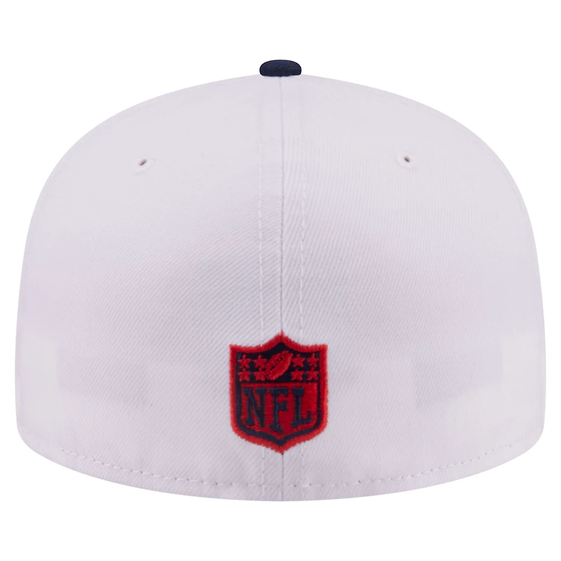Men's New Era White/Navy England Patriots Retro Swoop 59FIFTY Fitted Hat