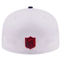 Men's New Era White/Navy England Patriots Retro Swoop 59FIFTY Fitted Hat
