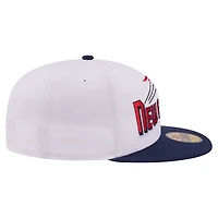 Men's New Era White/Navy England Patriots Retro Swoop 59FIFTY Fitted Hat