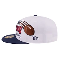 Men's New Era White/Navy England Patriots Retro Swoop 59FIFTY Fitted Hat