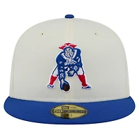 Casquette ajustée New Era England Patriots Throwback Main 59FIFTY pour homme, blanc/bleu roi