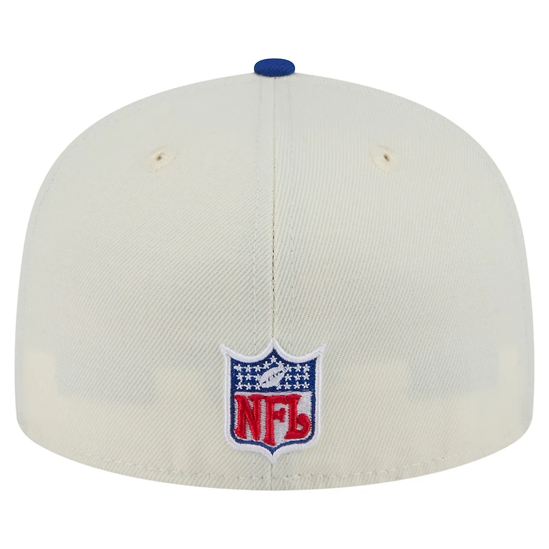 Casquette ajustée New Era England Patriots Throwback Main 59FIFTY pour homme, blanc/bleu roi