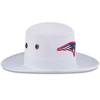 Men's New Era White New England Patriots 2024 NFL Training Camp Panama Bucket Hat