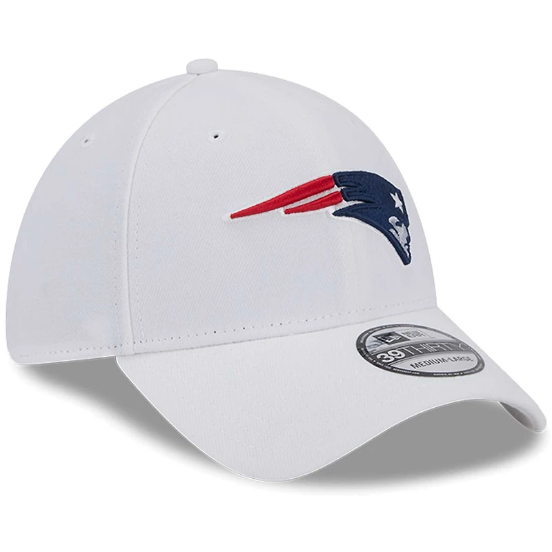 Men's New Era White England Patriots Main 39THIRTY Flex Hat