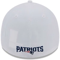 Casquette flexible principale 39THIRTY des New England Patriots Era pour hommes, blanche