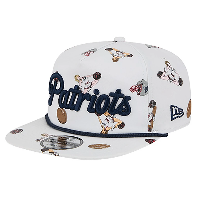 Men's New Era  White New England Patriots Team Cheer 19TWENTY Snapback Hat