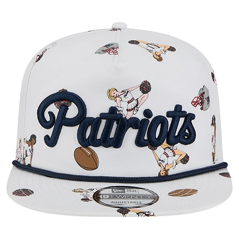 Men's New Era  White New England Patriots Team Cheer 19TWENTY Snapback Hat