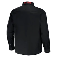 Collection NFL x Darius Rucker pour hommes par Fanatics Chemise boutonnée à manches longues en sergé convertible noire des New England Patriots