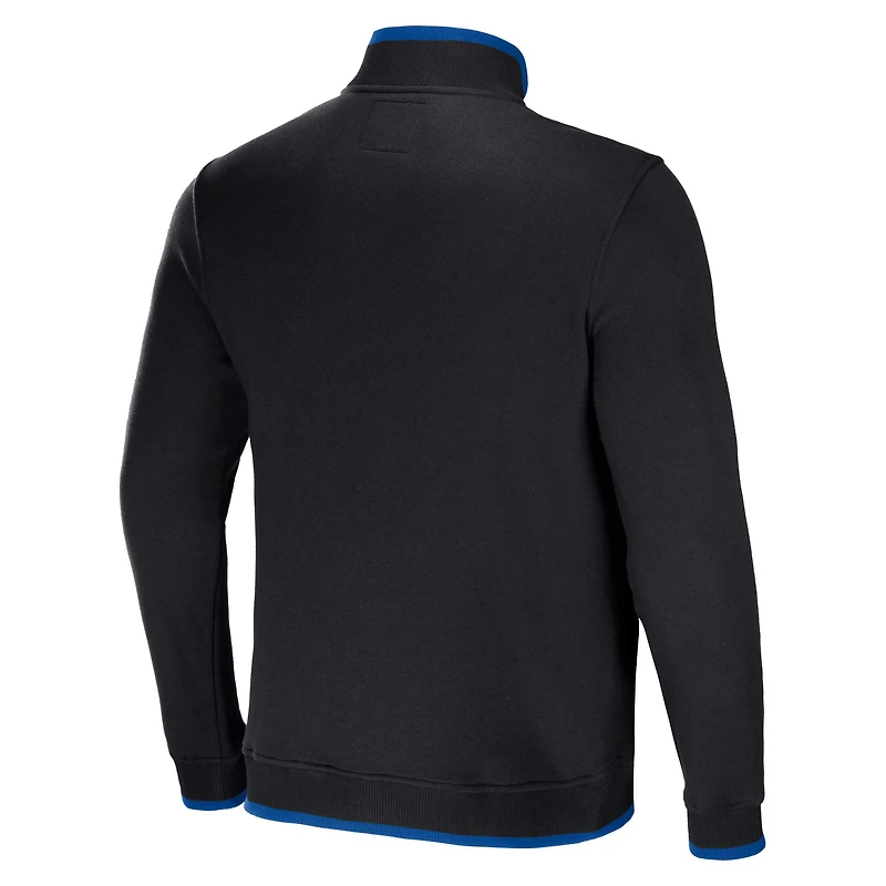 Men's NFL x Darius Rucker Collection by Fanatics Black New England Patriots Logo Quarter-Zip Top