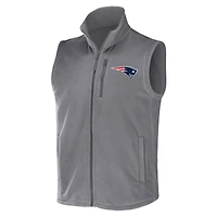 Men's NFL x Darius Rucker Collection by Fanatics Gray New England Patriots Polar Fleece Full-Zip Vest