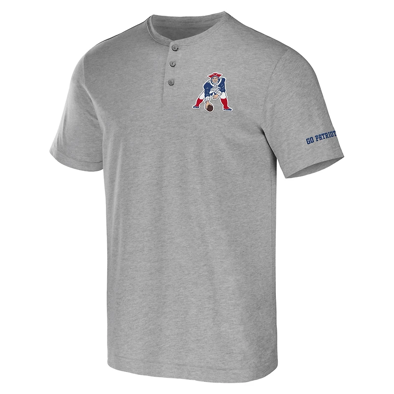 Men's NFL x Darius Rucker Collection by Fanatics Heather Gray New England Patriots Henley T-Shirt
