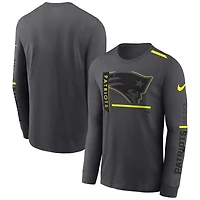 T-shirt à manches longues Nike New England Patriots Volt Performance pour homme, anthracite
