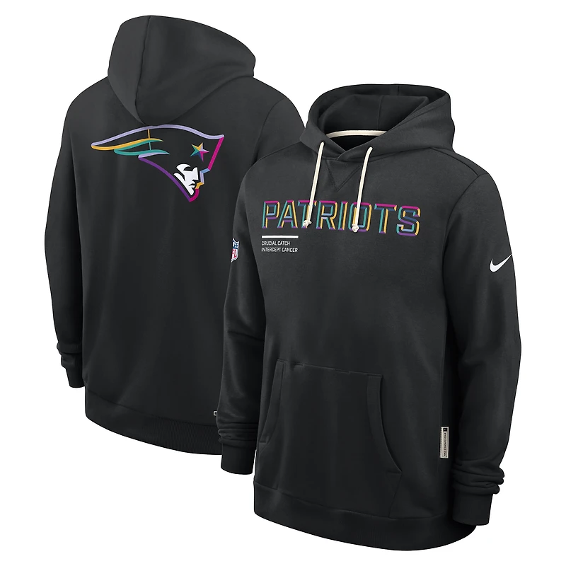 Sweat à capuche Nike noir NFL Crucial Catch Sideline Dri-FIT pour homme, New England Patriots 2025