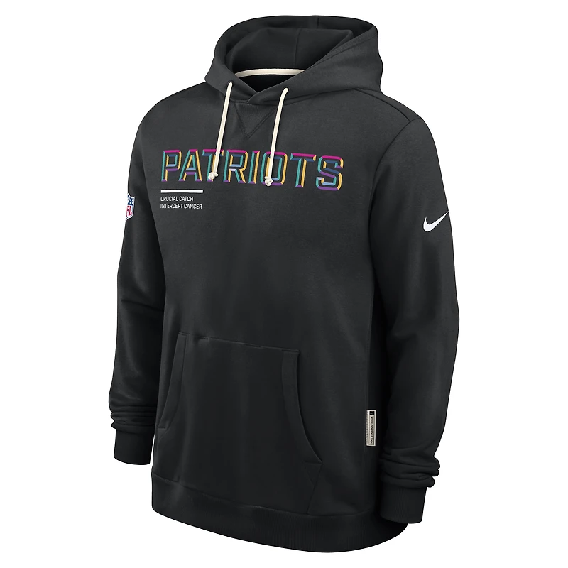Sweat à capuche Nike noir NFL Crucial Catch Sideline Dri-FIT pour homme, New England Patriots 2025