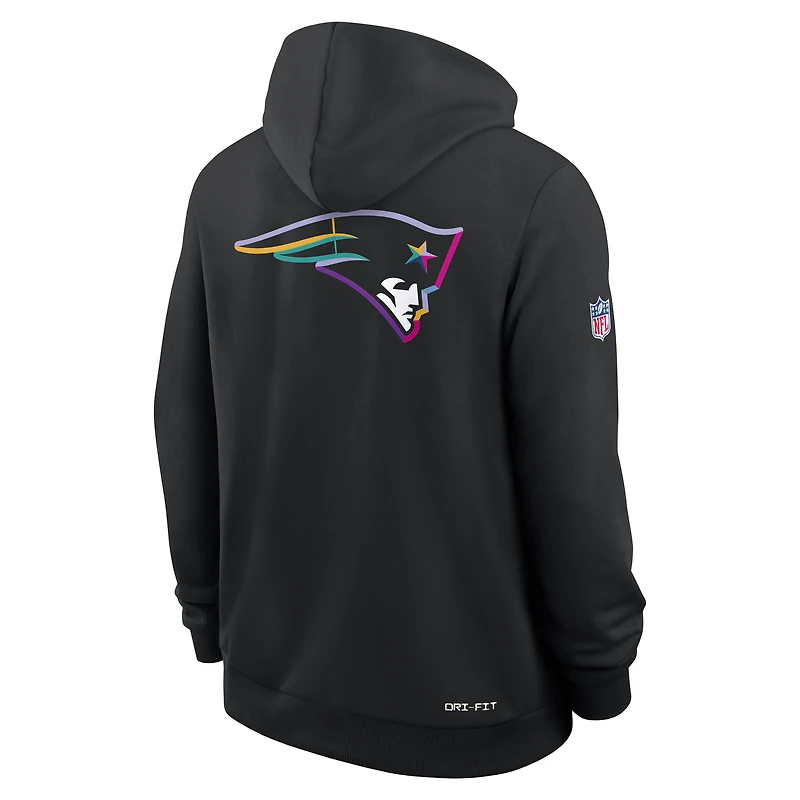 Sweat à capuche Nike noir NFL Crucial Catch Sideline Dri-FIT pour homme, New England Patriots 2025