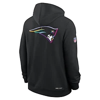 Sweat à capuche Nike noir NFL Crucial Catch Sideline Dri-FIT pour homme, New England Patriots 2025