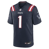 Men's Nike Caleb Lomu Navy New England Patriots 2026 NFL Draft First Round Pick No. 28 Team Game Jersey