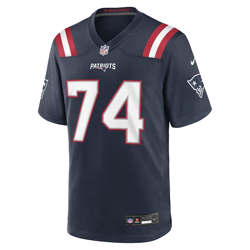 Men's Nike Caleb Lomu Navy New England Patriots 2026 NFL Draft First Round Pick No. 28 Team Game Jersey
