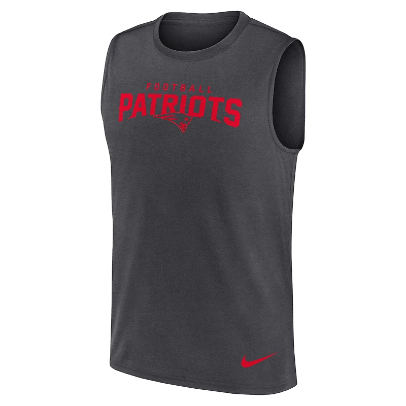 Men's Nike Charcoal New England Patriots Primetime Legend Dri-FIT Muscle Tank Top