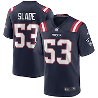 Maillot de joueur retraité Nike Chris Slade des New England Patriots pour hommes, bleu marine