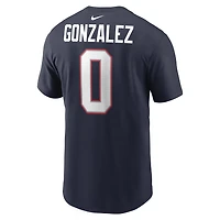 Men's Nike Christian Gonzalez Navy New England Patriots Player Name & Number T-Shirt