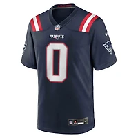 Men's Nike Christian Gonzalez  Navy New England Patriots Team Game Jersey