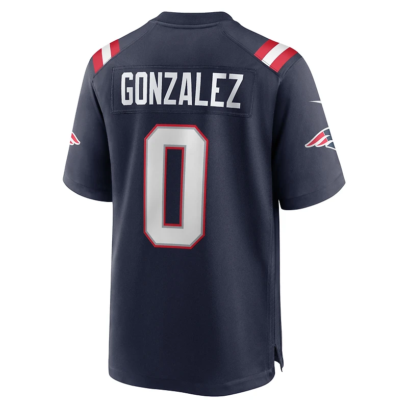 Men's Nike Christian Gonzalez  Navy New England Patriots Team Game Jersey