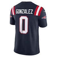Men's Nike Christian Gonzalez Navy New England Patriots Vapor F.U.S.E. Stitched Limited Jersey