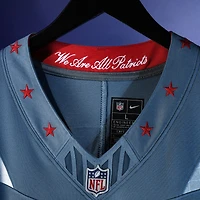 Men's Nike Christian Gonzalez Storm Blue New England Patriots 2025 Rivalries Collection Limited Jersey