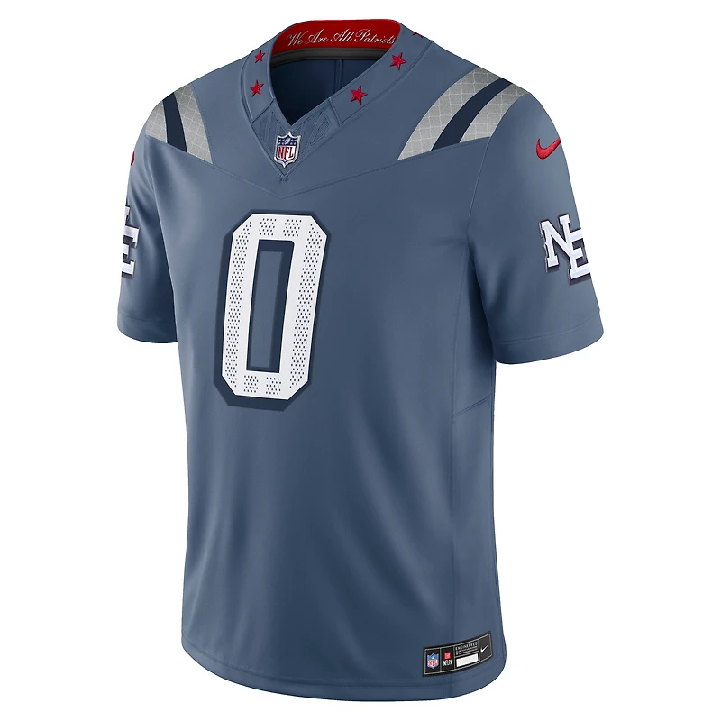 Men's Nike Christian Gonzalez Storm Blue New England Patriots 2025 Rivalries Collection Limited Jersey