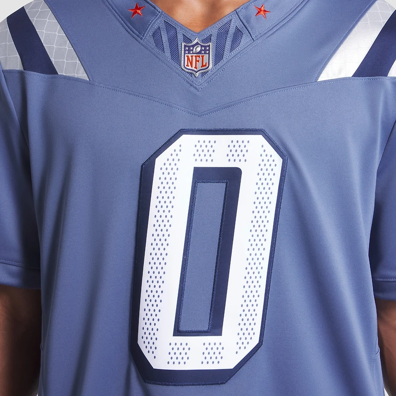 Men's Nike Christian Gonzalez Storm Blue New England Patriots 2025 Rivalries Collection Limited Jersey