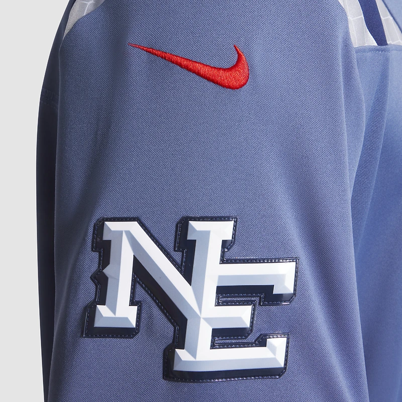 Men's Nike Christian Gonzalez Storm Blue New England Patriots 2025 Rivalries Collection Limited Jersey