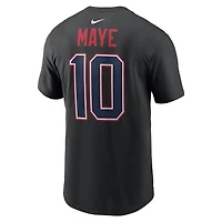 Men's Nike Drake Maye Black New England Patriots Carbon Name & Number T-Shirt